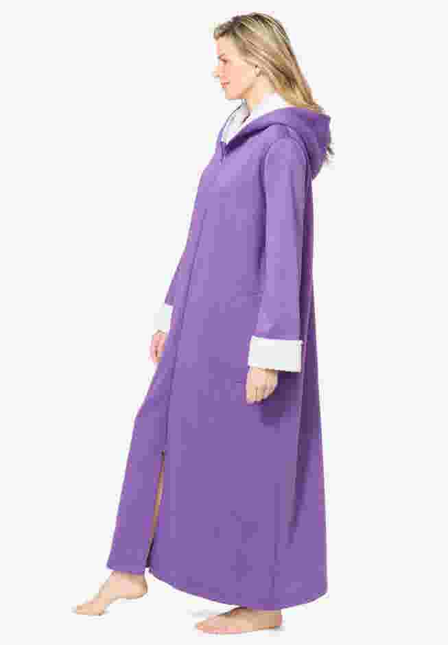 Sherpa-Lined Long Hooded Robe image number 2