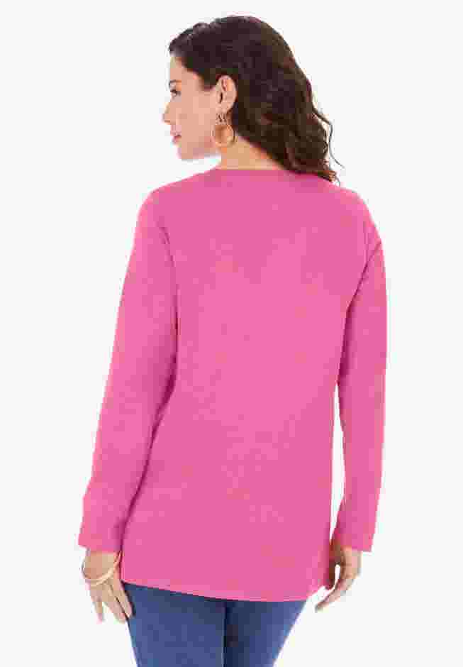 Plus Size Cotton Ultimate Long Sleeve Crewneck Tee image number 3