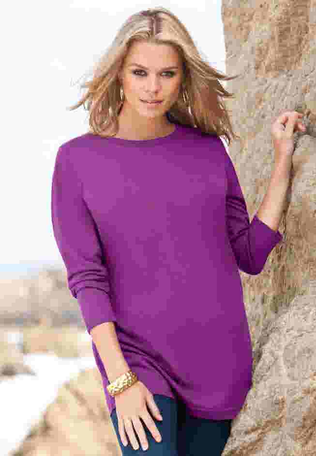 Plus Size Cotton Ultimate Long Sleeve Crewneck Tee image number 5
