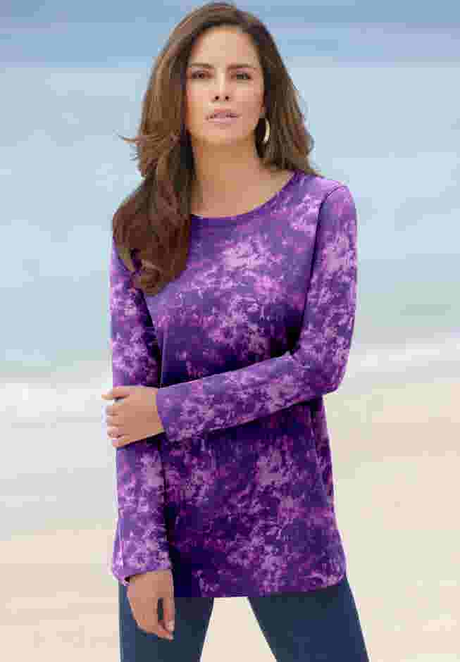 Plus Size Cotton Ultimate Long Sleeve Crewneck Tee image number 6