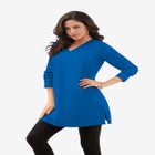 Plus Size Cotton Ultimate Long Sleeve V-Neck Tunic image number null