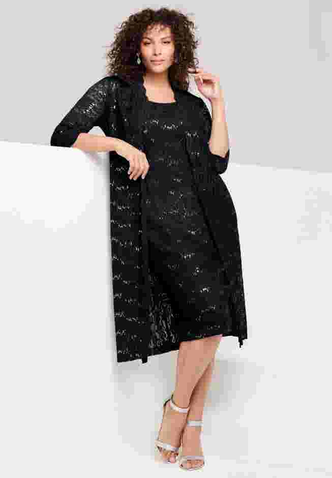 Sequin Lace Jacket Dress image number 0