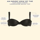 Crisscross Cup Sized Bandeau Underwire Wrap Bikini Top image number null