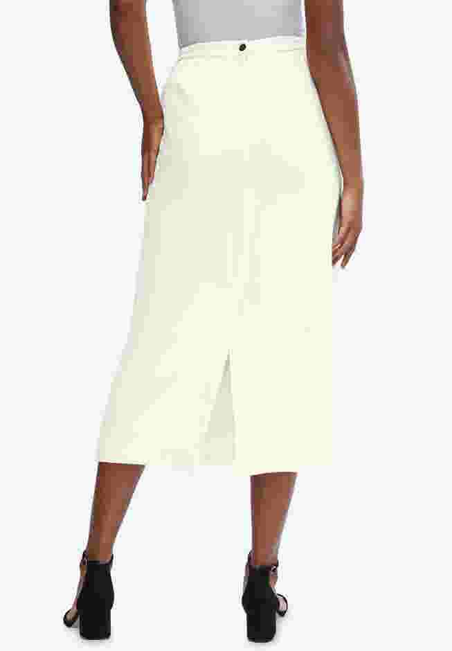 2-Piece Stretch Crepe Single-Breasted Skirt Suit image number 5