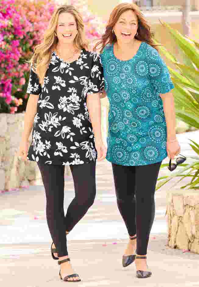 Easy Fit Short Sleeve V-Neck Tunic image number 4