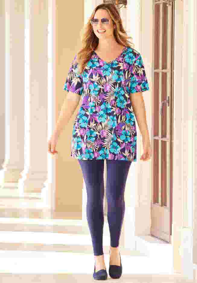 Easy Fit Short Sleeve V-Neck Tunic image number 5