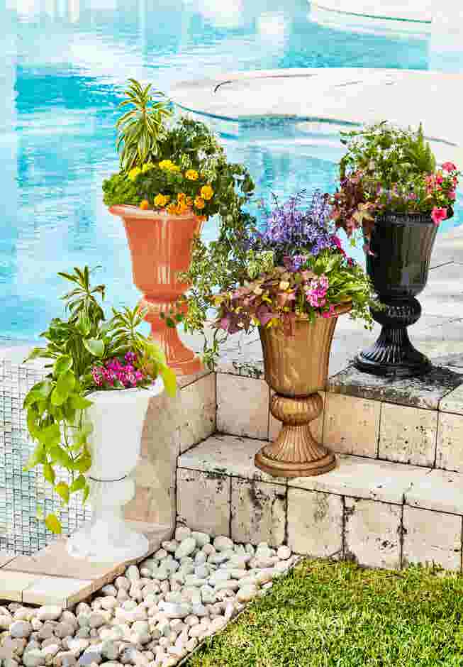 Traditional Embry Plastic Urn Planter image number 2