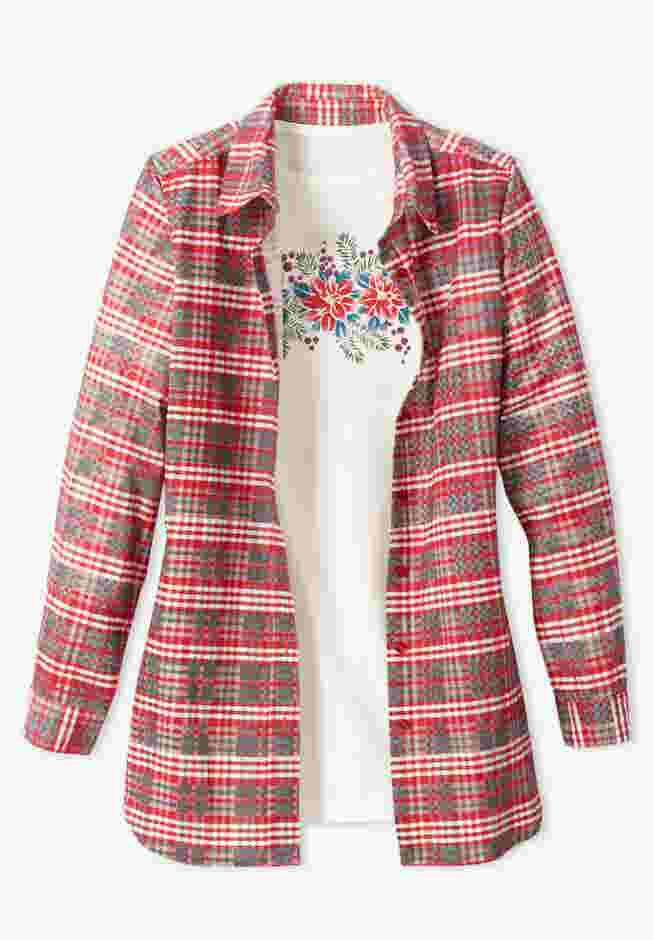Two-Piece Flannel Shirt and Tee image number 2