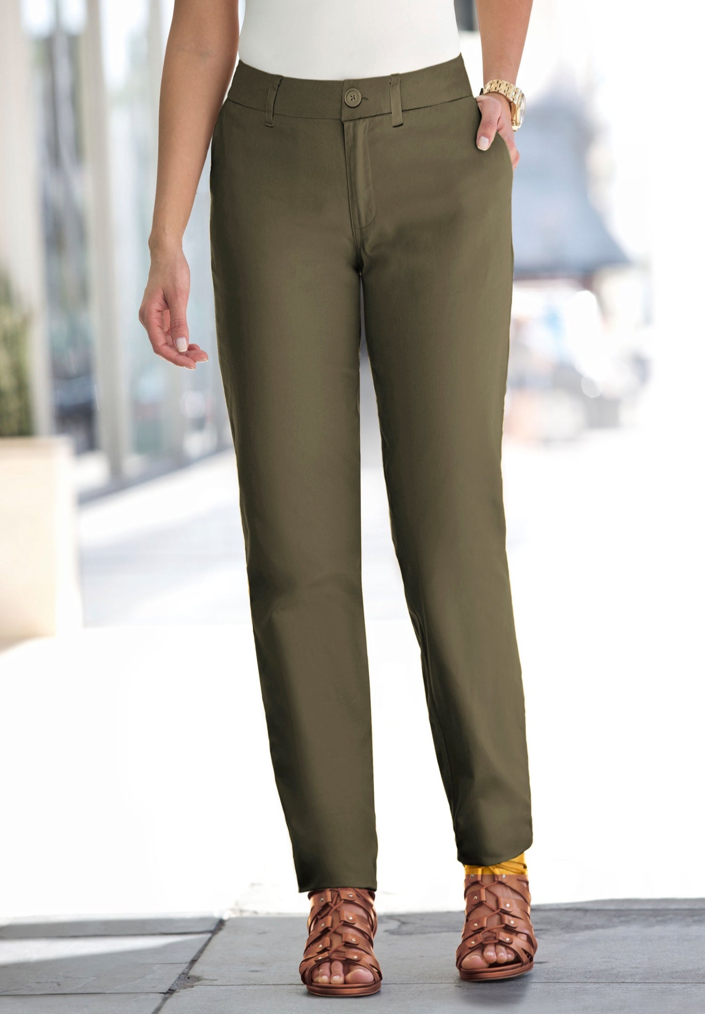 Stretch Cotton Chino Straight Leg Pant image number 0
