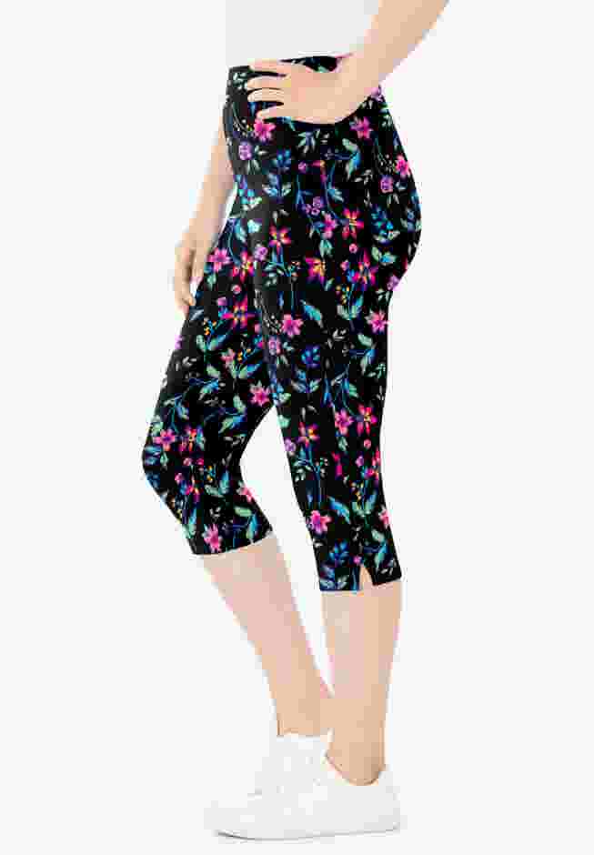 Stretch Cotton Printed Capri Legging image number 2