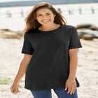 Perfect Short-Sleeve Crewneck Cotton Tee image number null