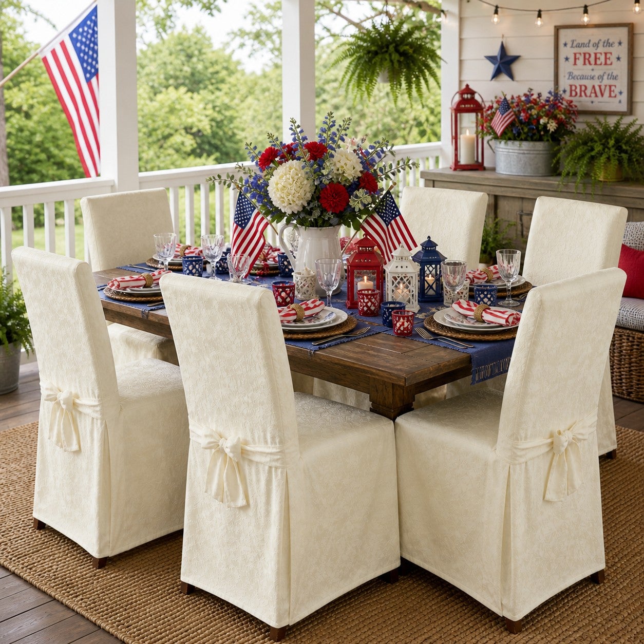 Damask Set of 2 Chair Covers image number 8