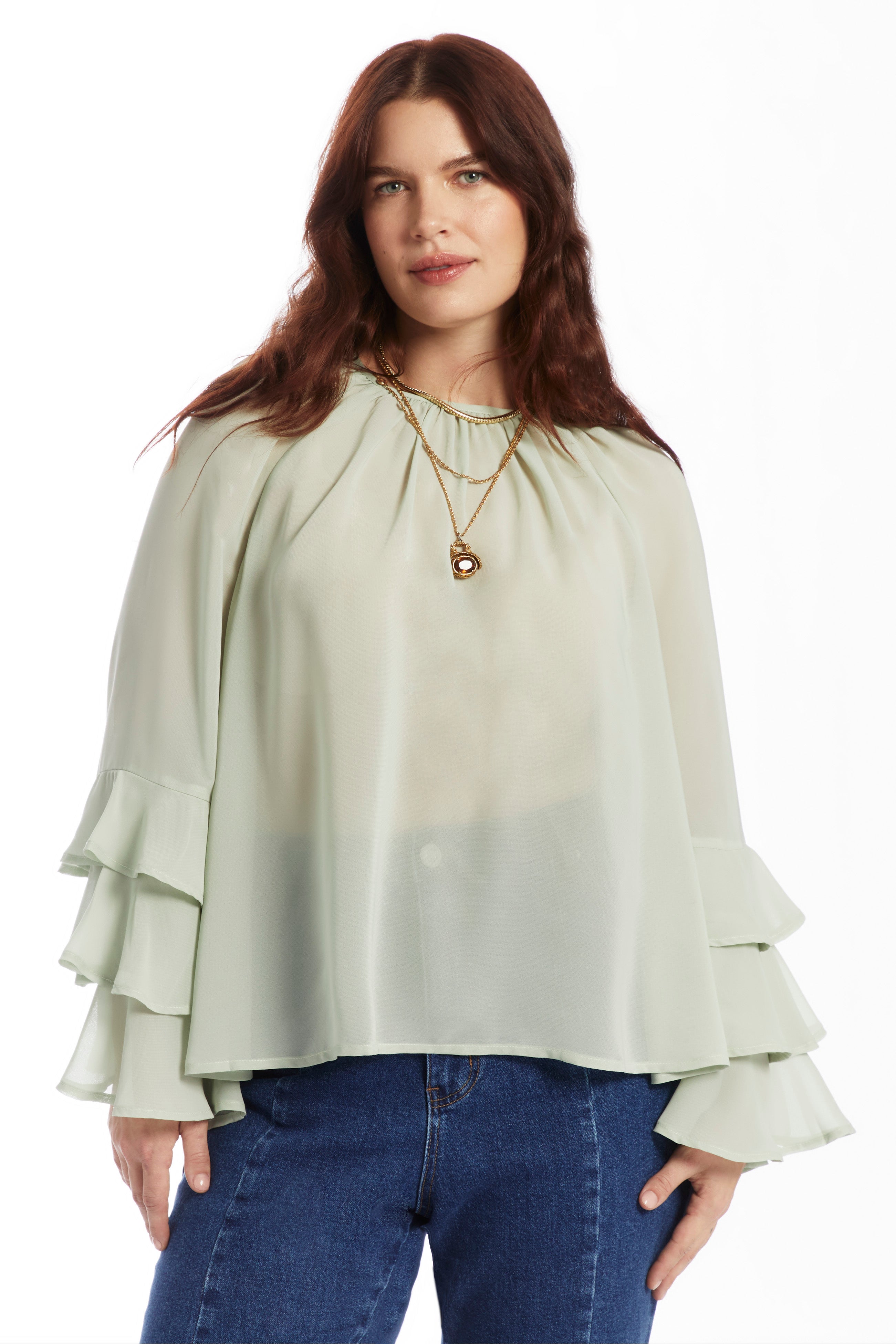 Ruffled Chiffon Blouse image number 1