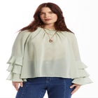 Ruffled Chiffon Blouse image number null