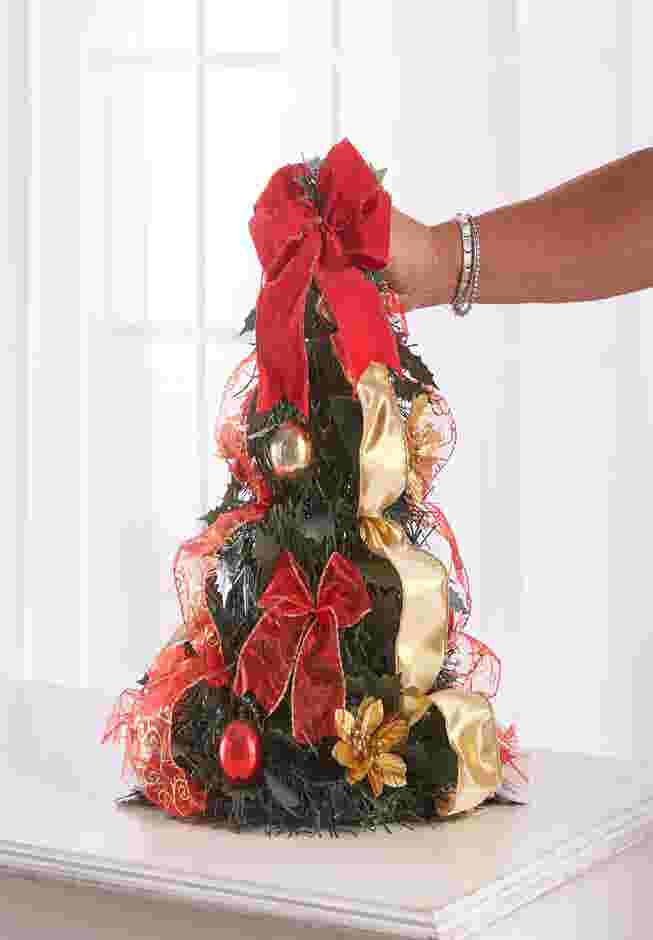 Fully Decorated Pre-Lit 2' Pop-Up Tabletop Christmas Tree image number 1