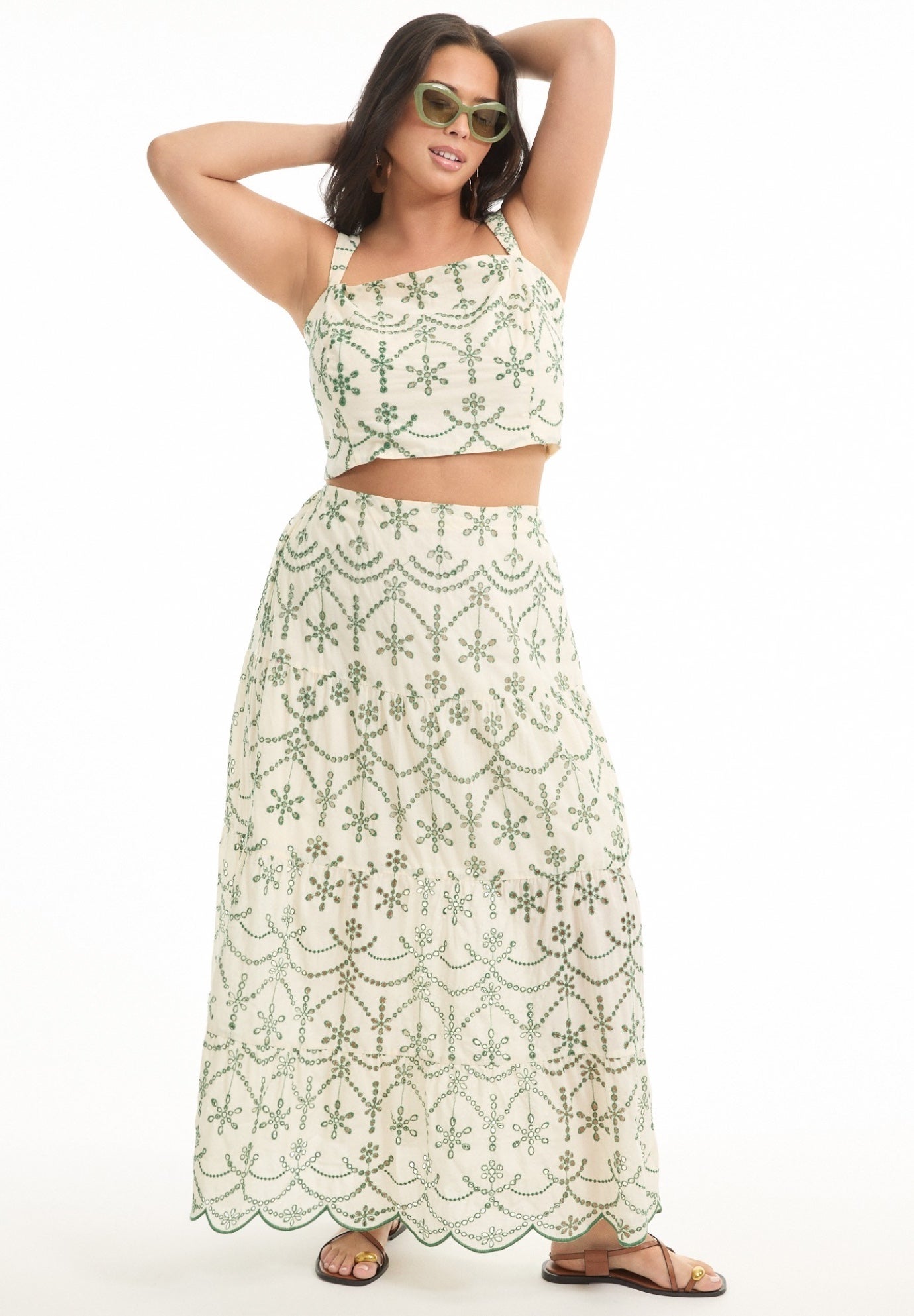 Cropped Eyelet Top image number 0