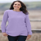 Long-Sleeve Crewneck Soft Waffle Knit Thermal Shirt image number null