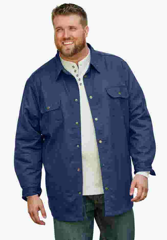 Flannel-Lined Twill Shirt Jacket image number 2