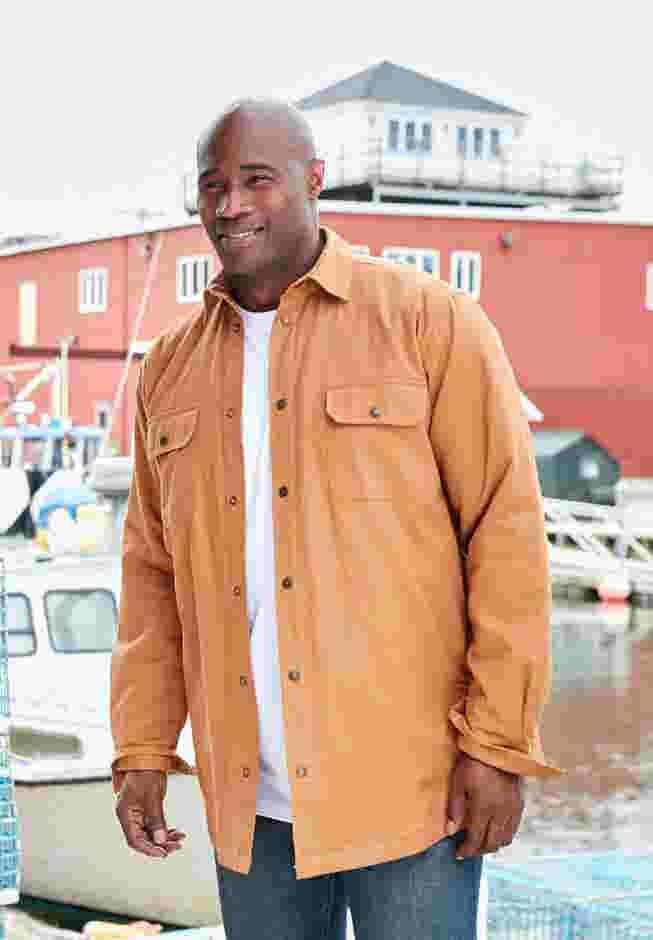 Flannel-Lined Twill Shirt Jacket image number 3