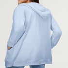 French Terry Long Sleeve Zip-Front Tunic Hoodie image number null