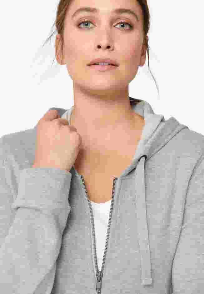 French Terry Long Zip Front Hoodie image number 2