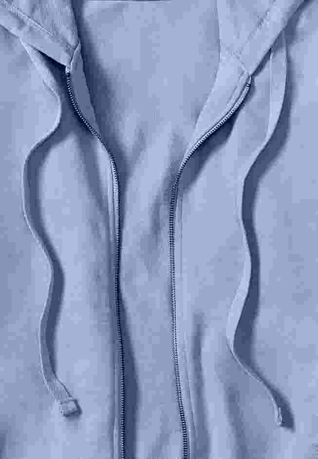 French Terry Long Zip Front Hoodie image number 3