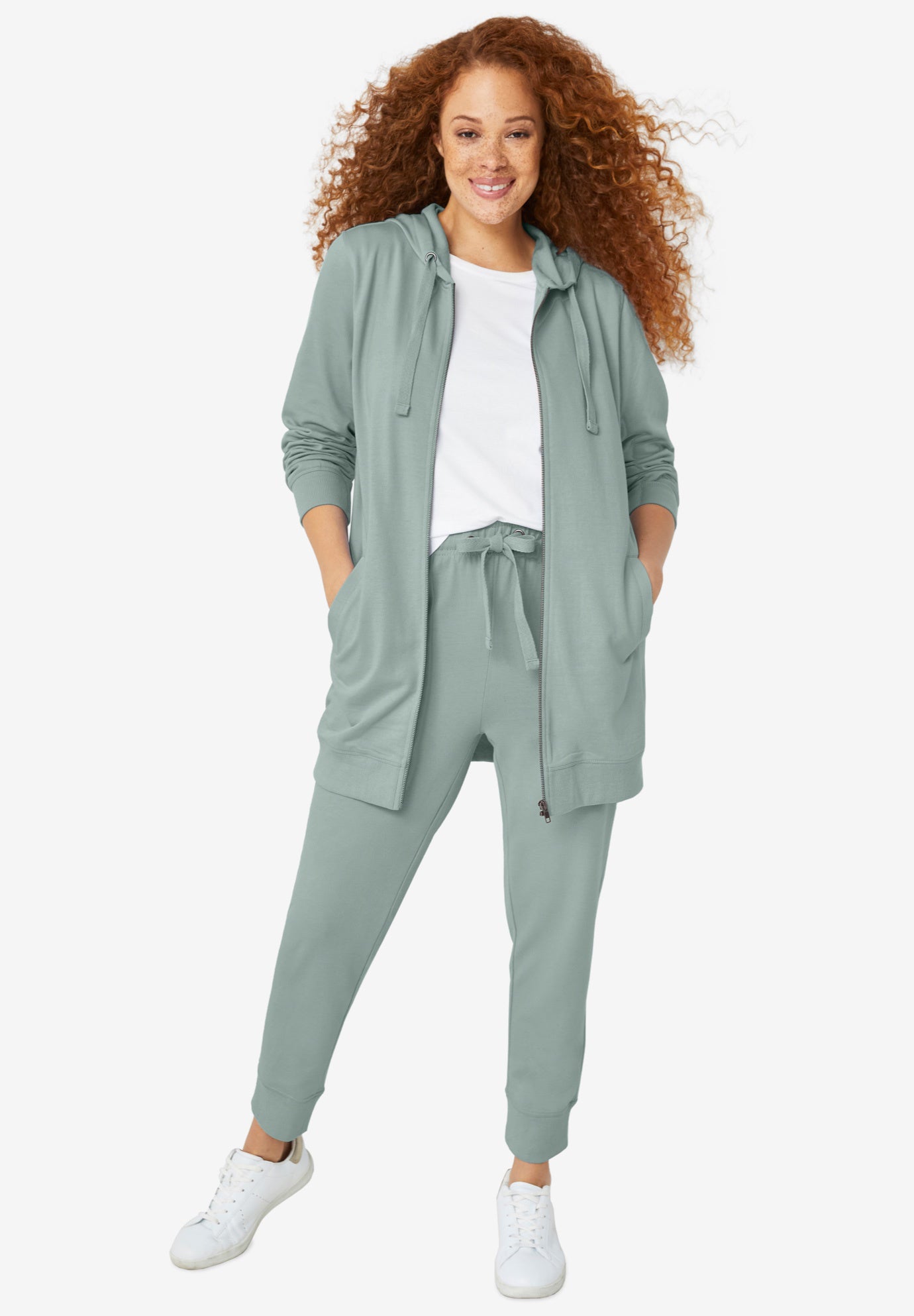 French Terry Drawstring Elastic Waistband Jogger image number 2