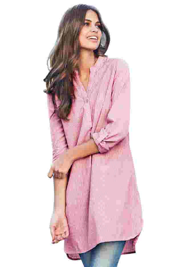 Breezy Cotton Henley Tunic image number 0