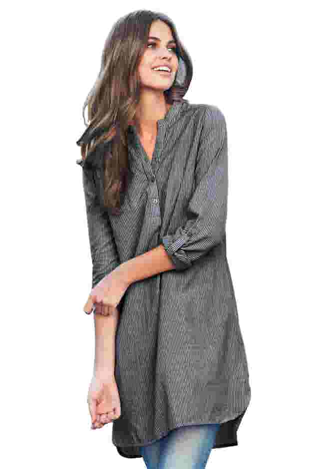 Breezy Cotton Henley Tunic image number 0