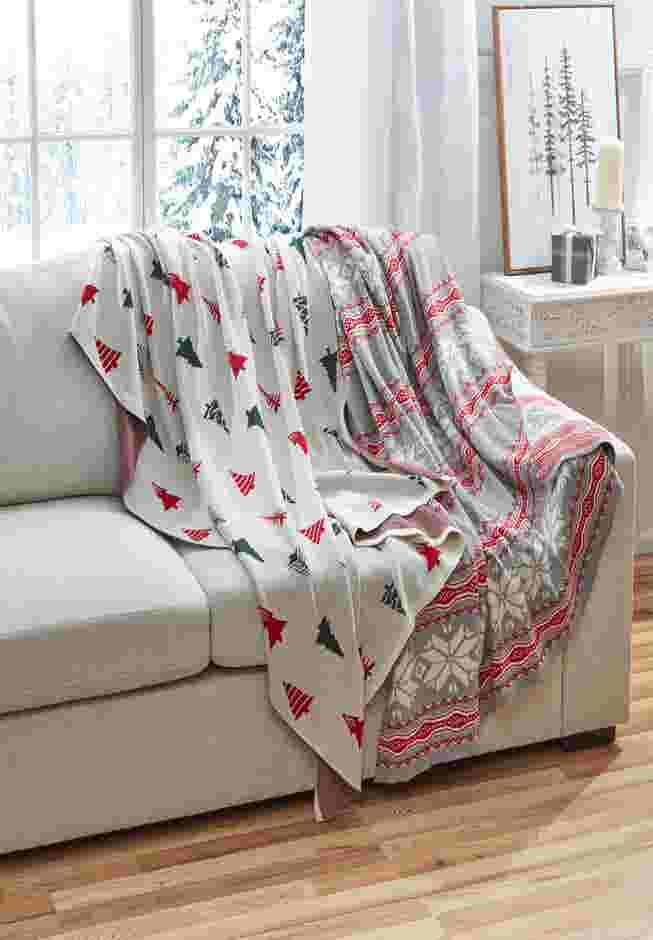 Holiday Knitted Throw Blanket image number 1