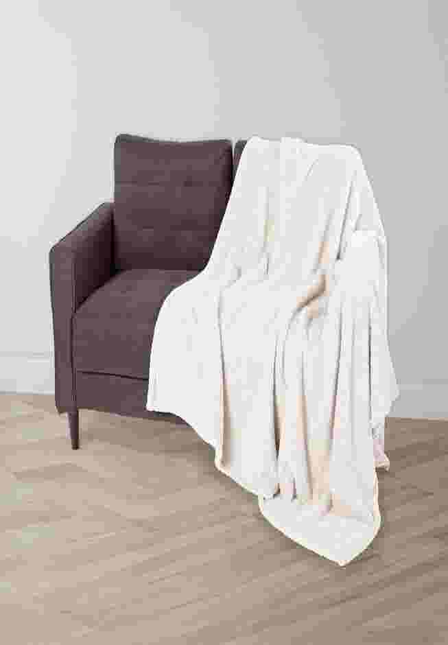 HGTV Butter Sherpa Faux Fur Throw image number 4