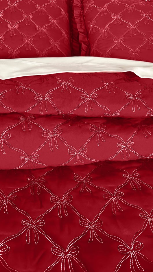 Ribbon Hem Bow Quilt 3-PC Set image number 2