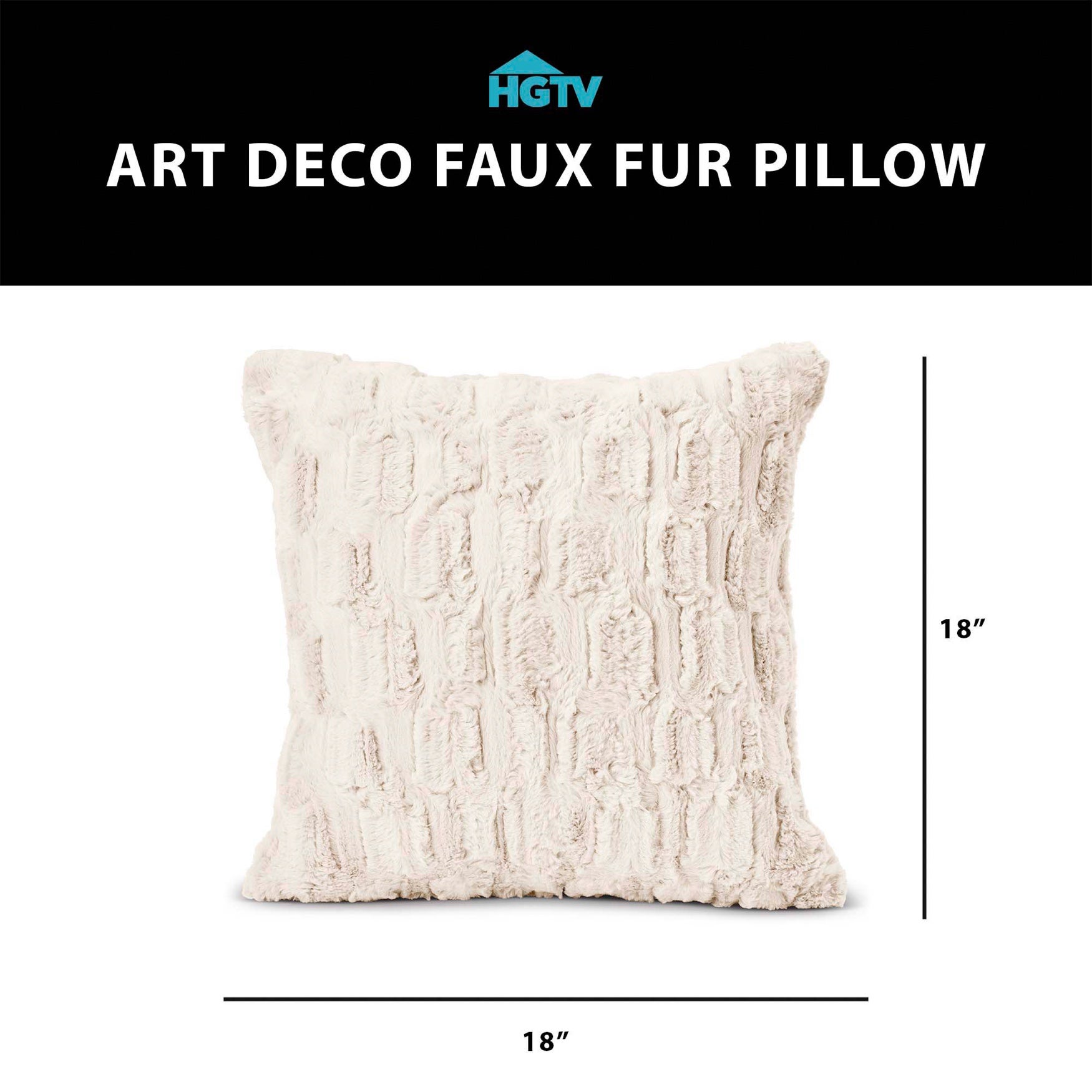 HGTV Art Deco Faux Fur Pillow image number 1