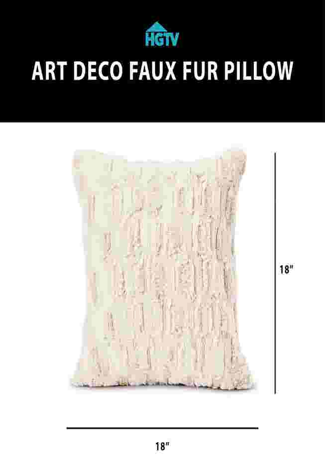 HGTV Art Deco Faux Fur Pillow image number 1