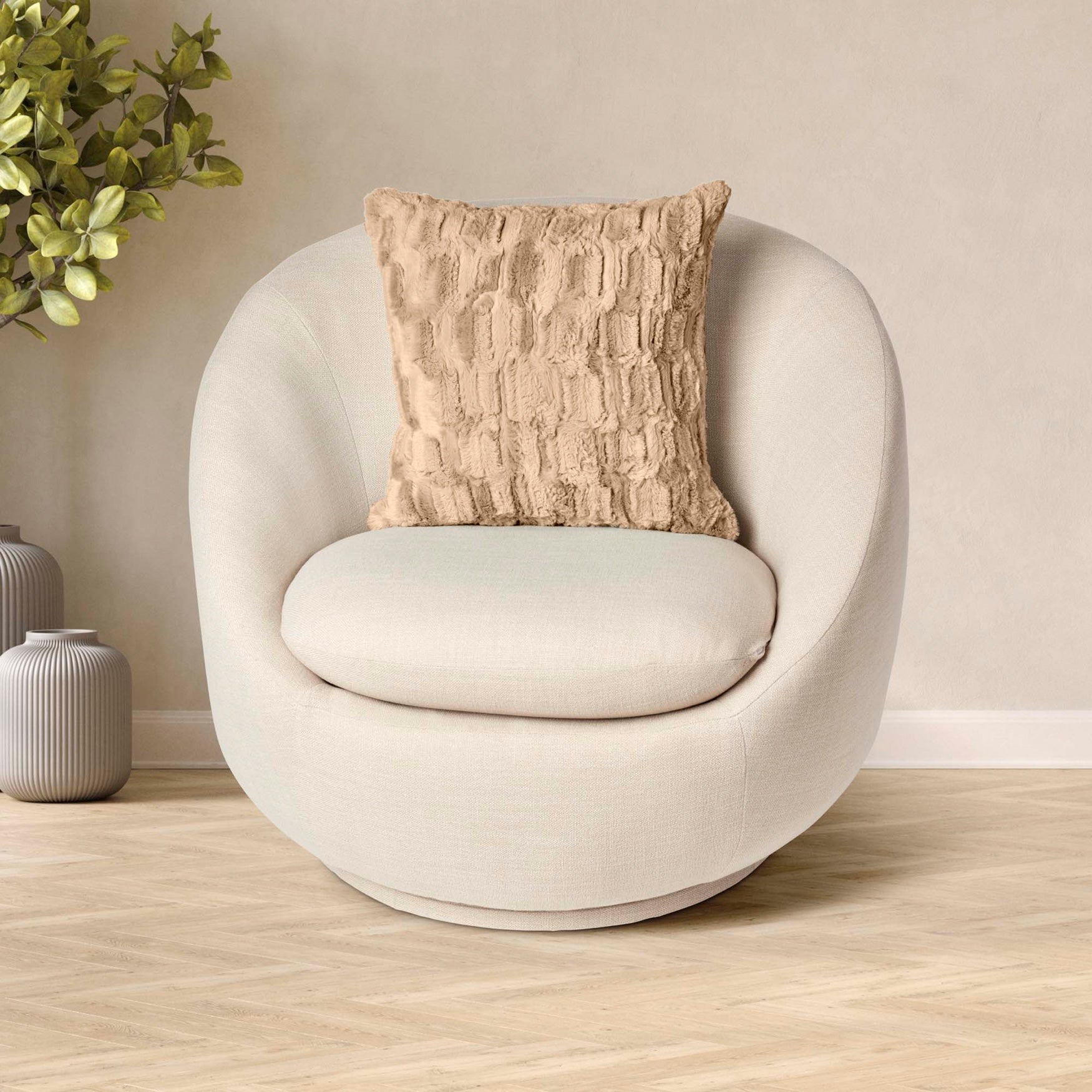 HGTV Art Deco Faux Fur Pillow image number 3