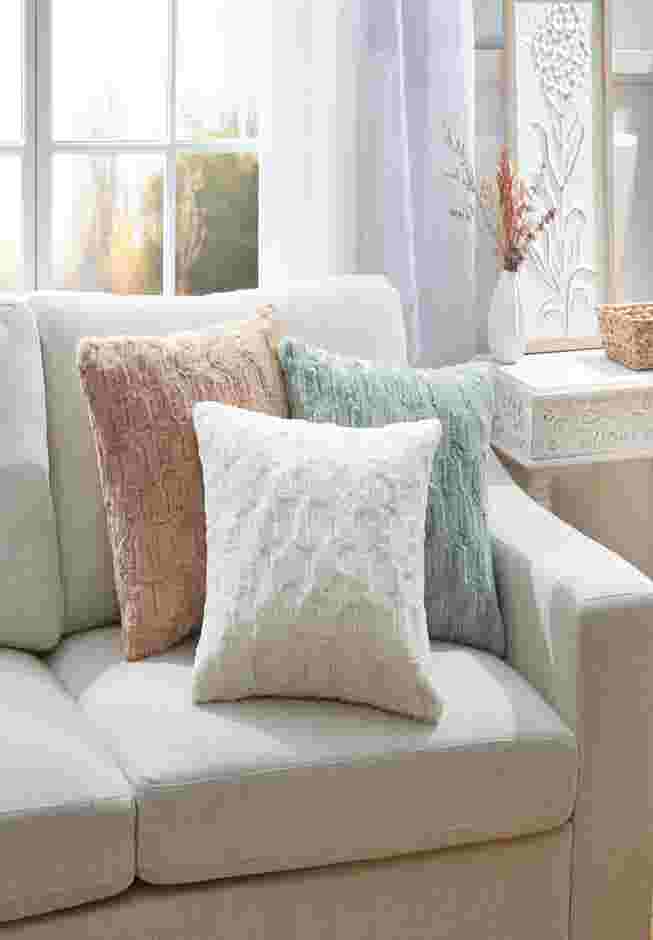 HGTV Art Deco Faux Fur Pillow image number 2