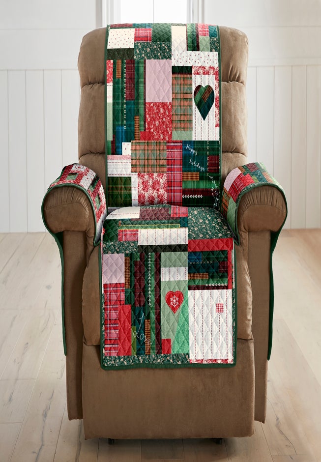 Holiday Patchwork Recliner Protector image number 1