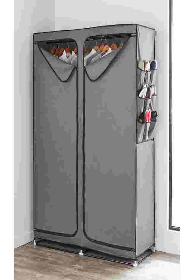 23"D Oversized Double Wardrobe with Shoe Storage image number 0