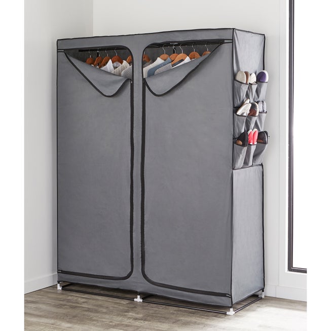 23"D Oversized Double Wardrobe with Shoe Storage image number null
