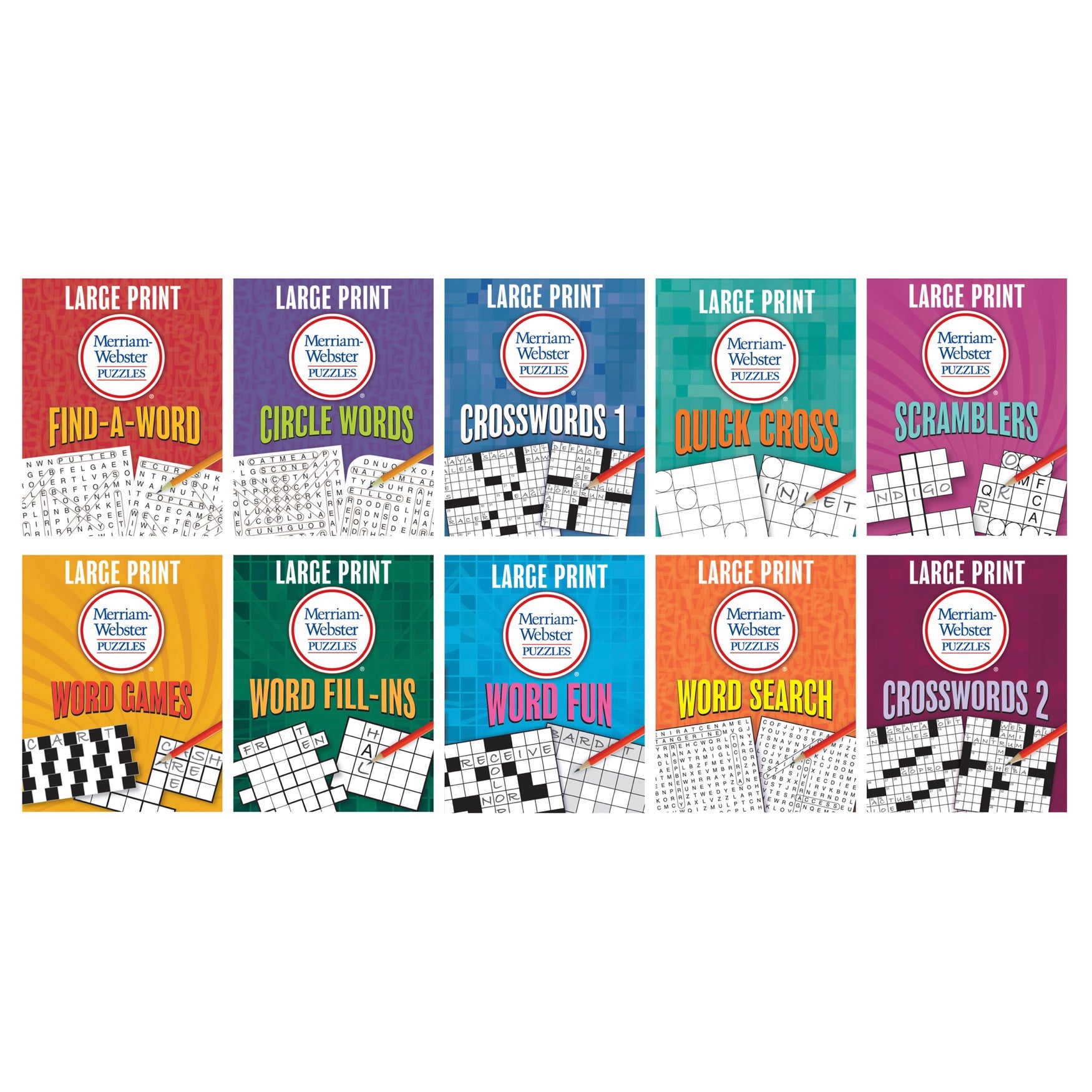Large Print Merriam-Webster&reg; Puzzles 10-Booklet Set image number 0