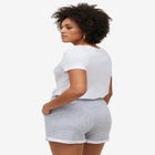 Ellos Studio French Terry Elastic Waist Drawstring Shorts image number null