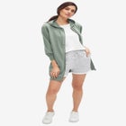 Ellos Studio French Terry Elastic Waist Drawstring Shorts image number null