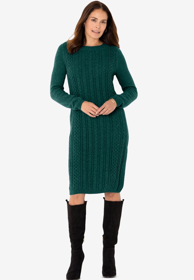 Cable Knit Sweater Dress image number null