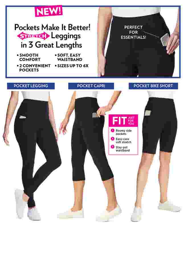 Stretch-Cotton Knit Pull-On Pocket Leggings image number 5