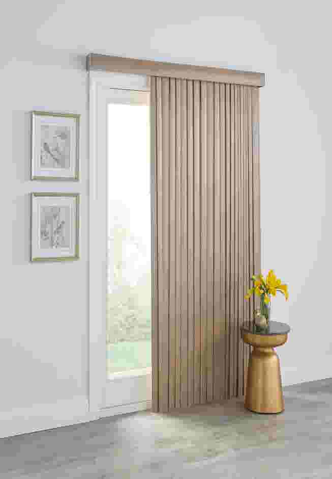 3.5&rdquo; Printed Wood-Grain Vertical Blinds image number 0