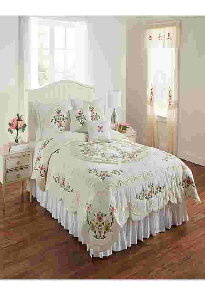 Ava Oversized Embroidered Cotton Quilt image number 0