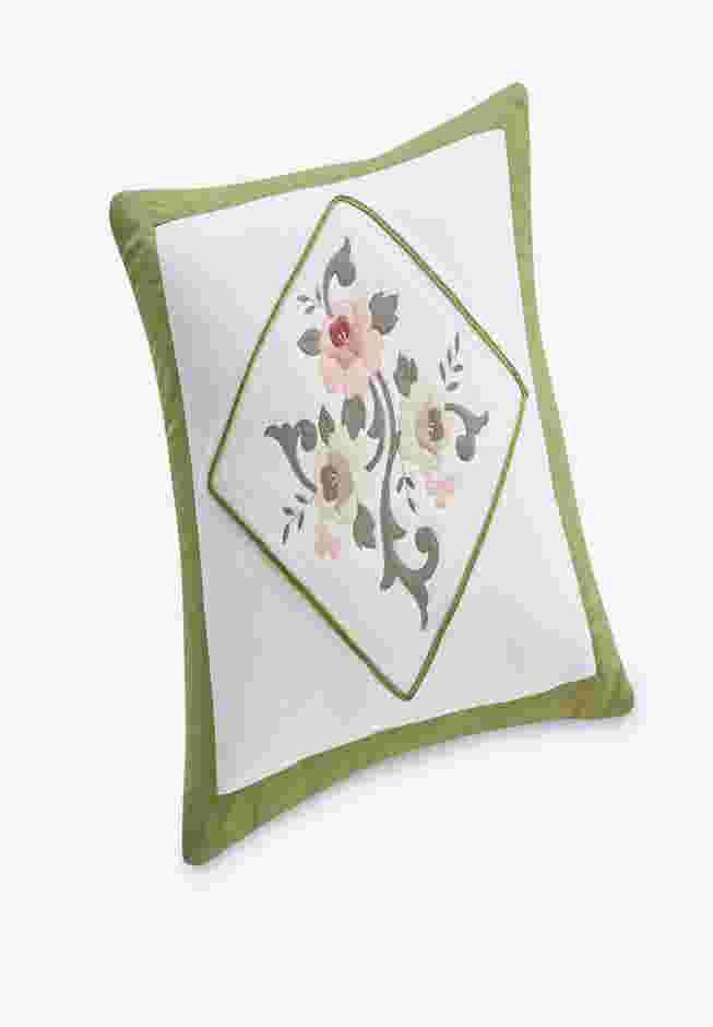Ava Embroidered Cotton 16" Square Pillow image number 0