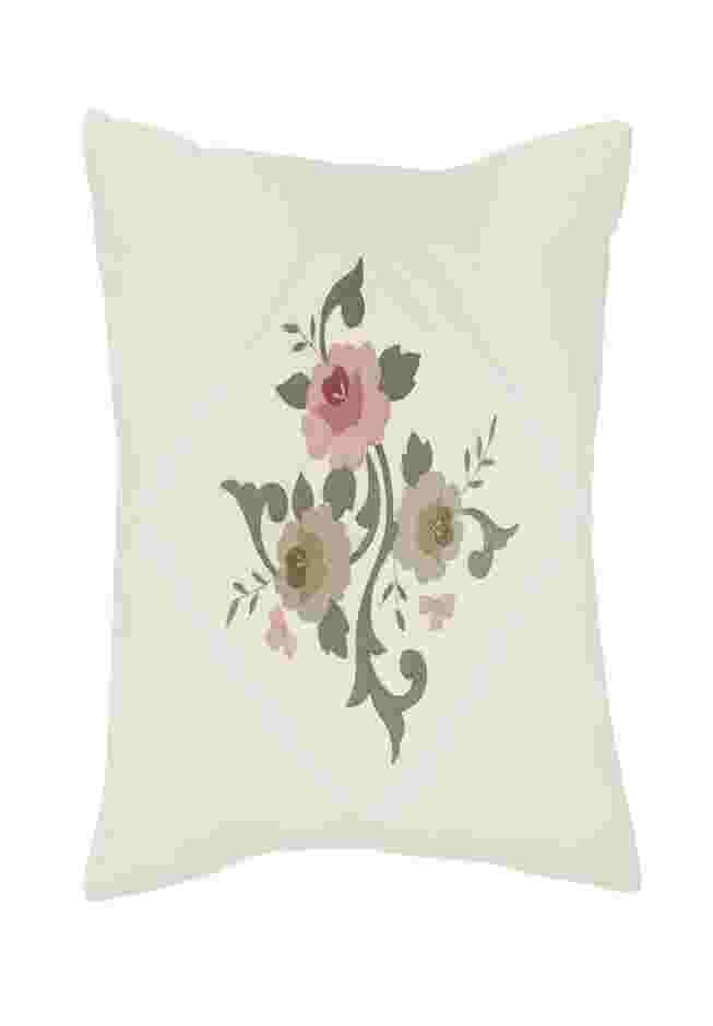 Ava Embroidered Cotton 16" Square Pillow image number 0