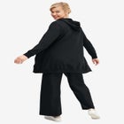 Ellos Studio French Terry Wide Leg Drawstring Elastic Waistband Sweatpants image number null