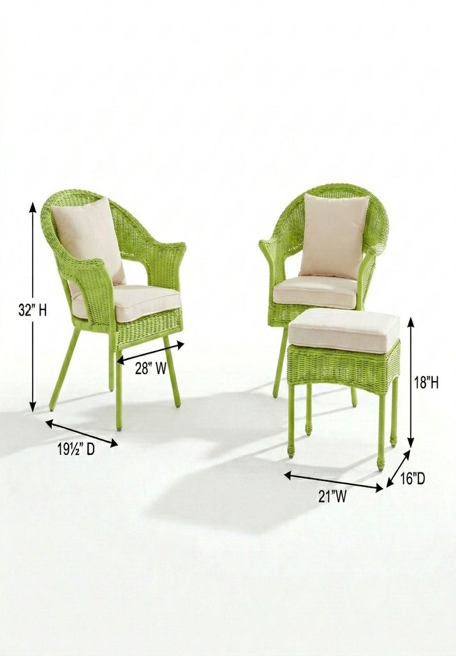 Roma Hand-Woven Resin Wicker Stacking Chair with Toss Pillow & Seat Cushion image number 3